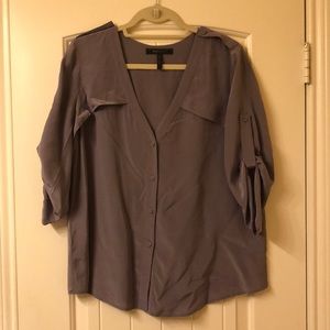 BCBGMAXAZRIA Light Purple Button Front Blouse